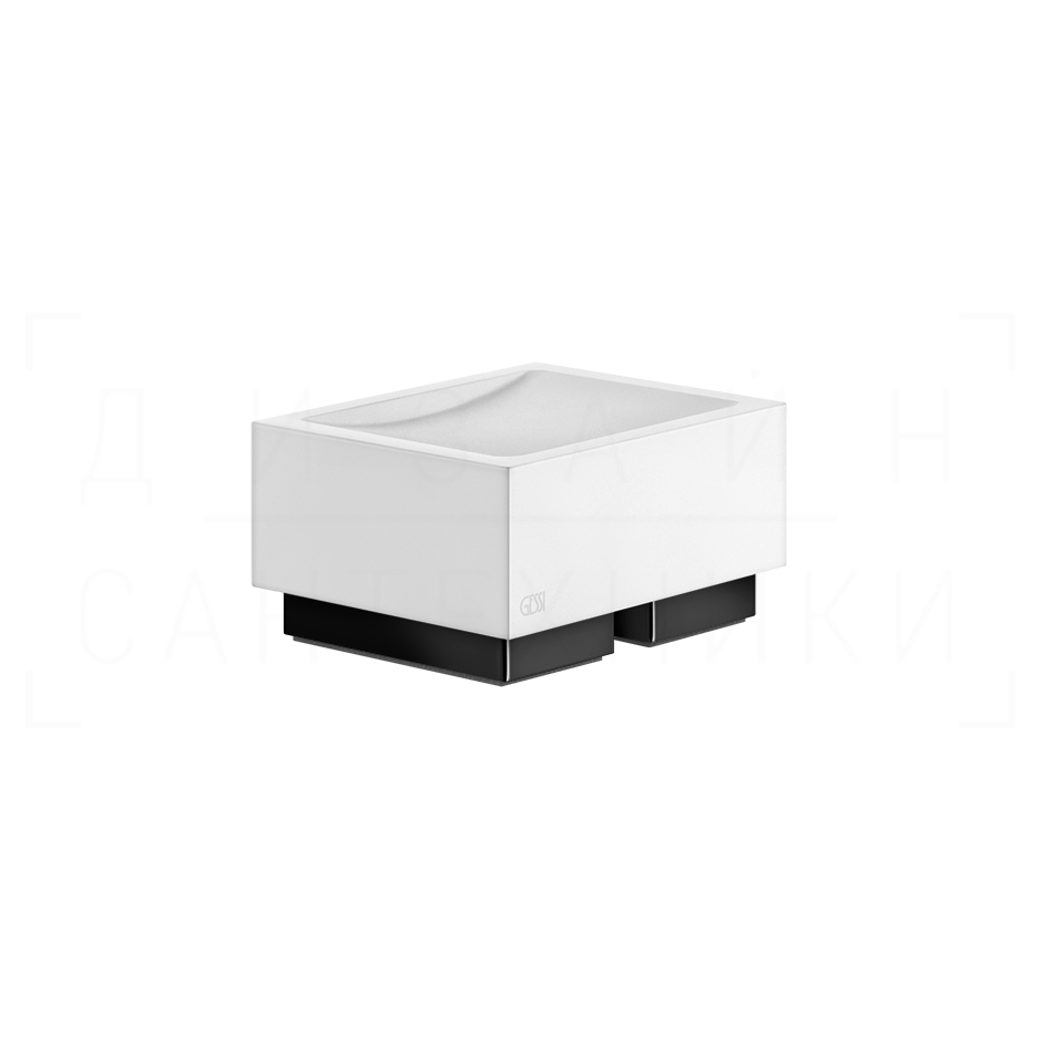 Gessi Inverso/Rettangolo Мыльница с чашей Neolite, настольная, цвет: white/black metal PVD 20825#706