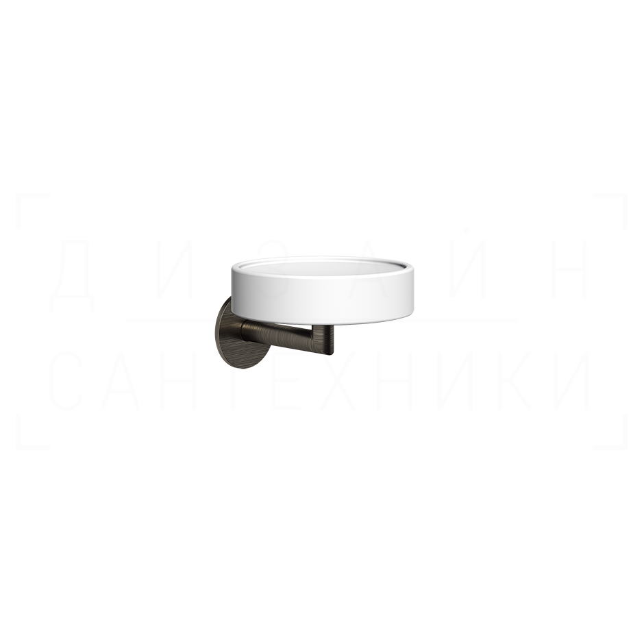Gessi Ventaglio Мыльница с керамической чашей Neolite, подвесная, цвет: white/aged bronze 63601#187