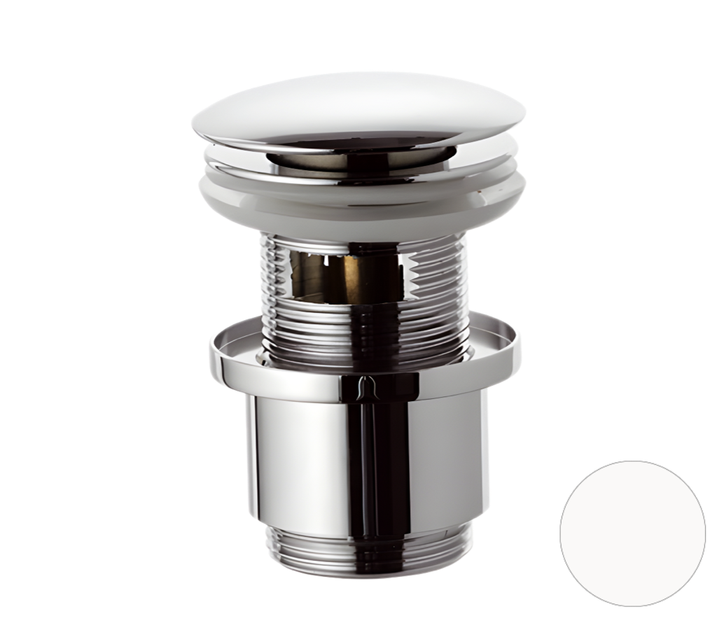 Remer Донный клапан click-clack с переливом, цвет: bianco opaco 905CC2114BO
