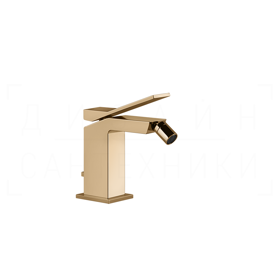 Gessi Rettangolo K Смеситель для биде с донным клапаном, излив 11,8 см, цвет: warm bronze PVD 53007#735