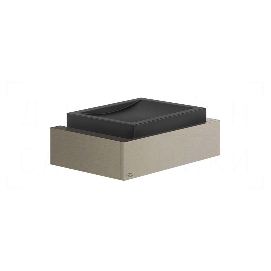Gessi Inverso/Rettangolo Мыльница с чашей Neolite, подвесная, цвет: black/finox brushed nickel 20802#149