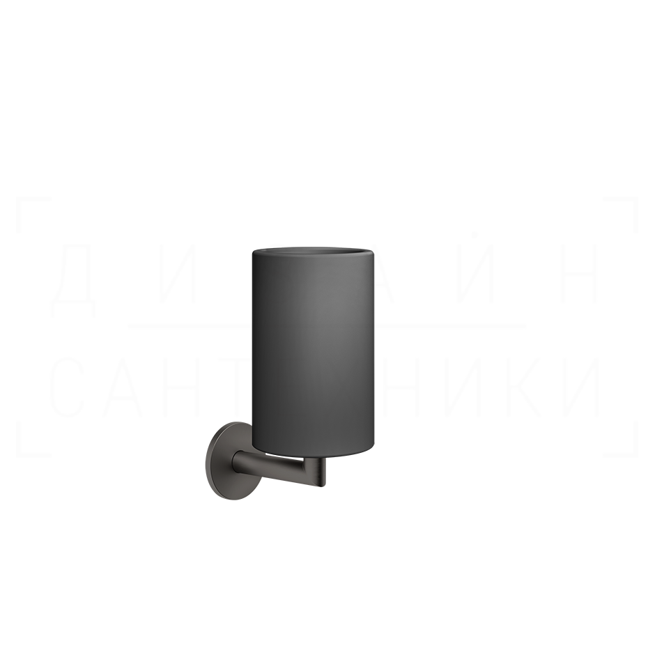 Gessi Ventaglio Стакан подвесной, керамический Neolite, цвет: black/black metal brushed PVD 63608#707