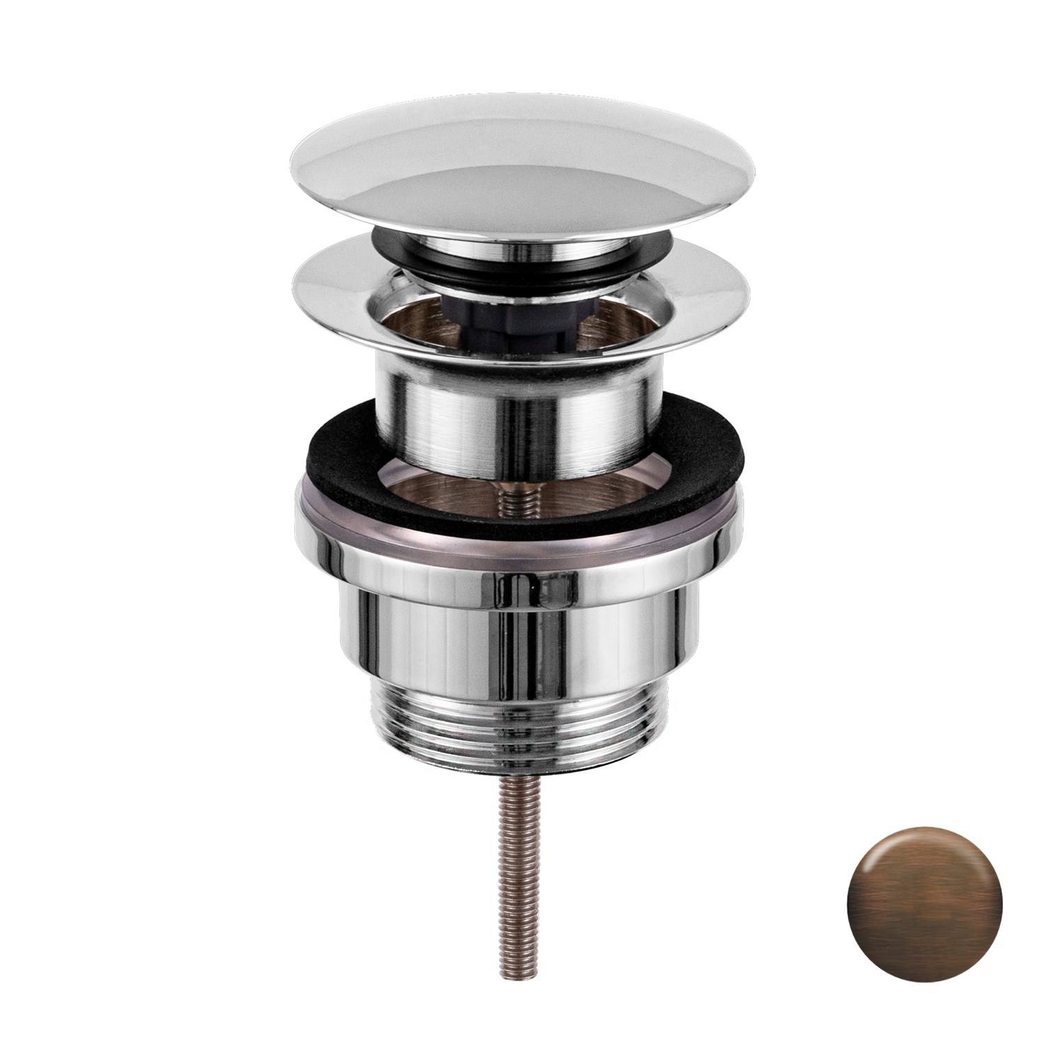 Remer Донный клапан Click-Clack, универсальный 1”1/4, цвет: oilbronze 905CCR114BR