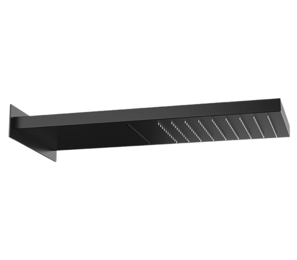 Remer Верхний душ настенный 20x50 см, 2 режима, цвет: nero opaco 350SSCANOX
