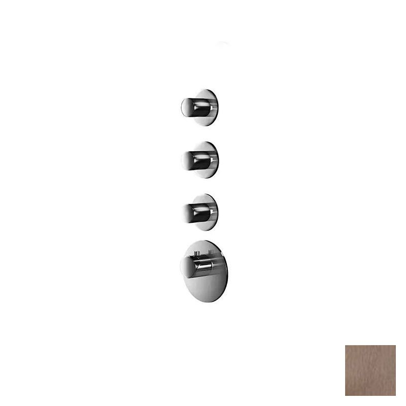 Almar High Flow Round Термостат для душа, внешняя часть на 3 потребителя, цвет: PVD brushed copper E180033.CO