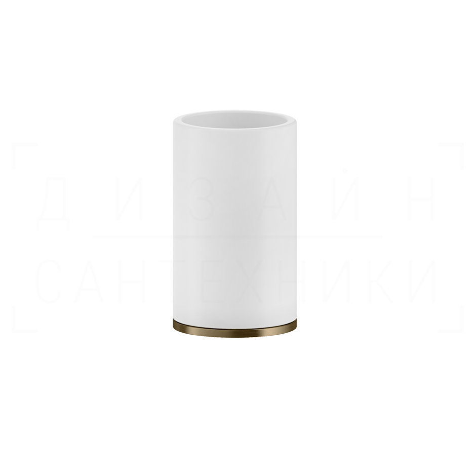 Gessi Inciso Стакан настольный, керамический Neolite, цвет: white/deep bronze brushed PVD 58531#791