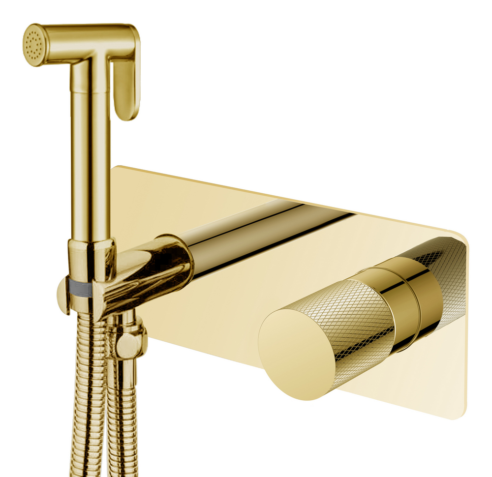 Boheme Stick Touch Гигиенический душ со смесителем и встраиваемой частью, цвет: gold 127-GG.2