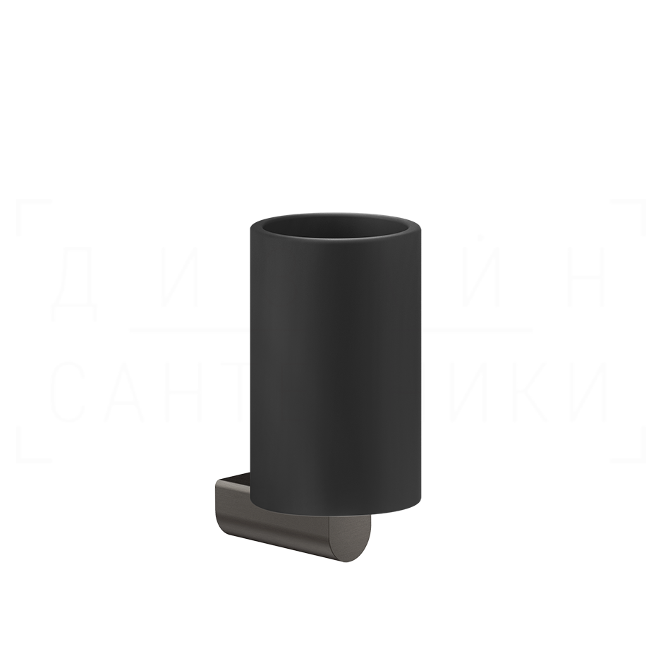 Gessi Rilievo Стакан подвесной, керамический Neolite, цвет: black/black metal brushed PVD 59508#707