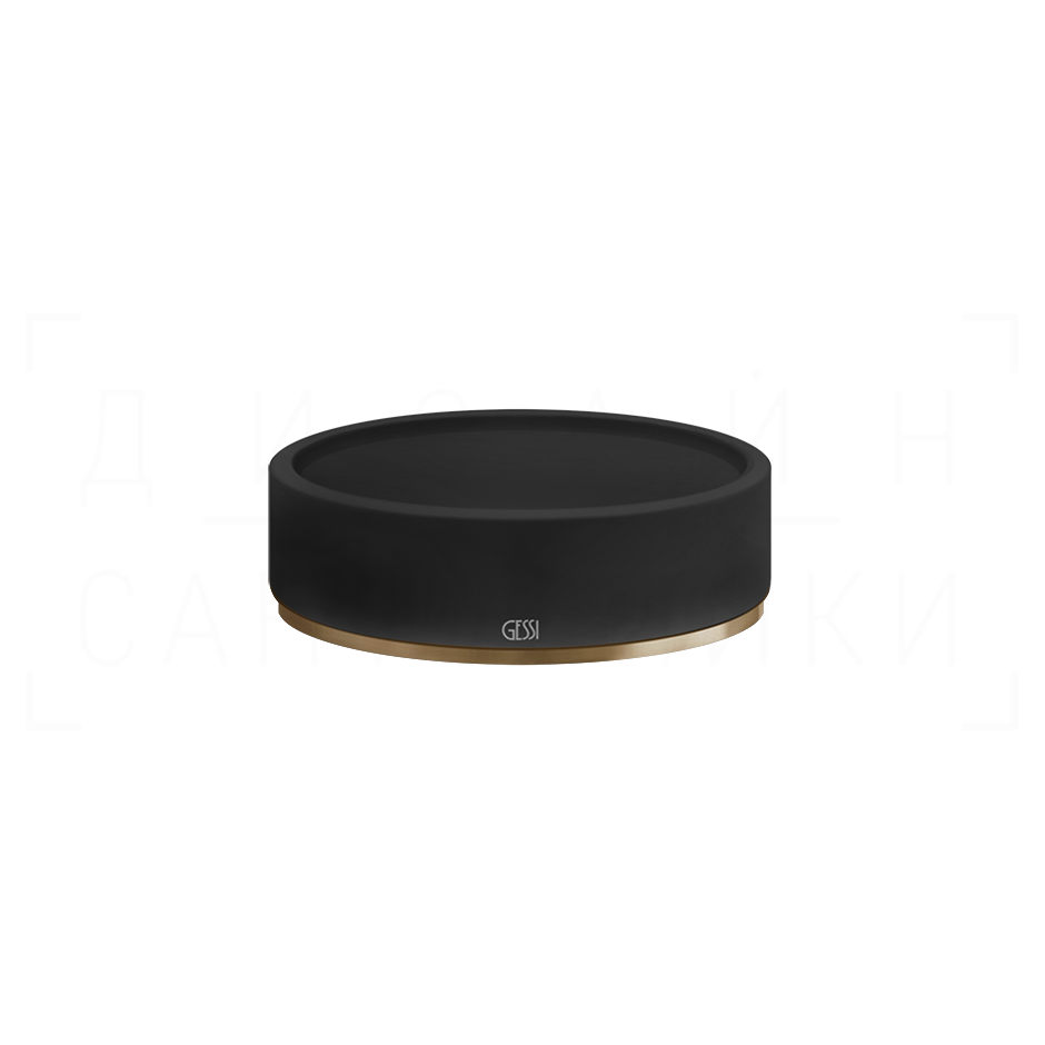 Gessi 316 Мыльница с керамической чашей Neolite, настольная, цвет: black/warm bronze brushed PVD 54726#726
