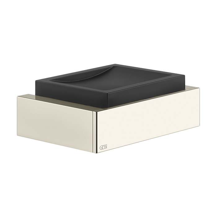 Gessi Inverso/Rettangolo Мыльница с композитной чашей, подвесная, цвет: warm bronze brushed PVD 20802#726