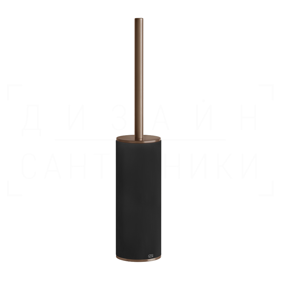 Gessi 316 Ершик для унитаза напольный, с кермической колбой Neolite, цвет: black/copper brushed PVD 54744#708