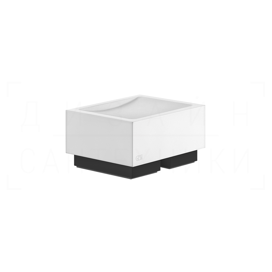 Gessi Inverso/Rettangolo Мыльница с керамической чашей Neolite, настольная, цвет: white/matte black 20825#299
