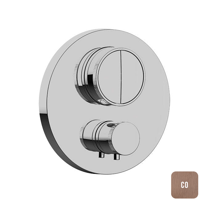 Almar Core Round Термостат для душа, внешняя часть на 2 потребителя, цвет: brushed copper E176632.CO