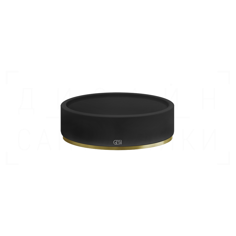 Gessi 316 Мыльница с керамической чашей Neolite, настольная, цвет: black/brushed brass PVD 54726#727