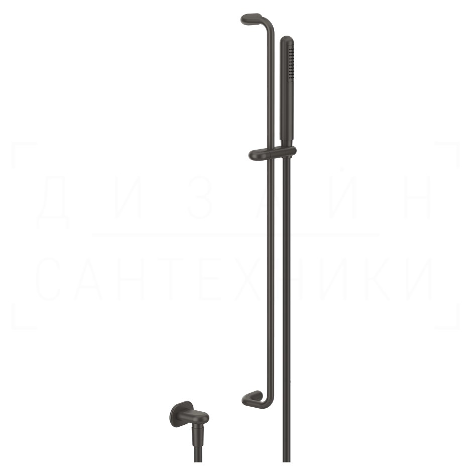 Gessi Goссia Душевой гарнитур: руч. душ, штанга, держ., шланг 150 см, цвет: black metal brushed PVD 33642#707