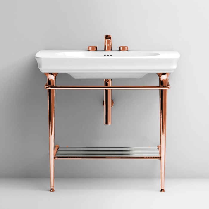 ArtCeram Civitas Консоль напольная металлическая для раковины 70x40x75h см, цвет: pink gold CIA008 77
