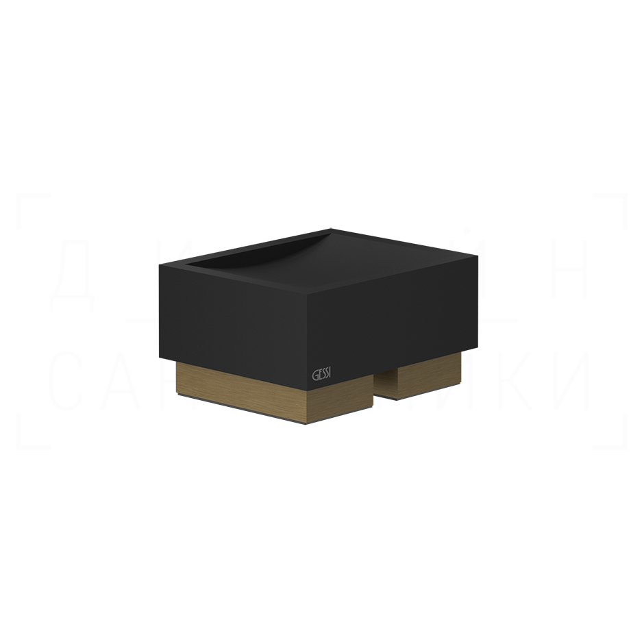 Gessi Inverso/Rettangolo Мыльница с чашей Neolite, настольная, цвет: black/antique brass 20826#713