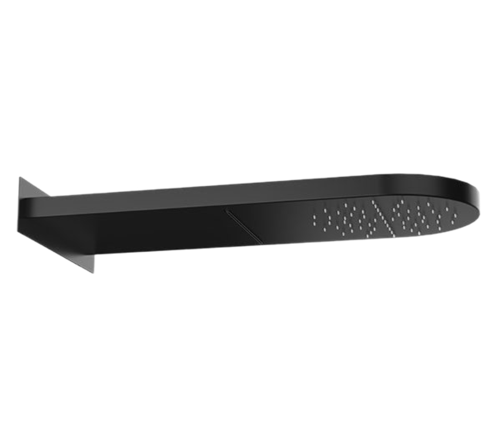 Remer Верхний душ настенный 20x50 см, 2 режима, цвет: nero opaco 350MMCANO