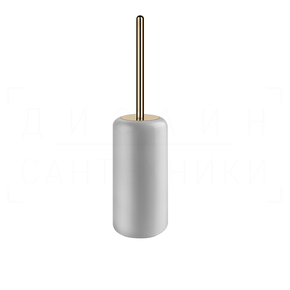 Gessi Goccia Ершик для унитаза напольный, с кермической колбой Gres, цвет: white/warm bronze PVD 38043#735