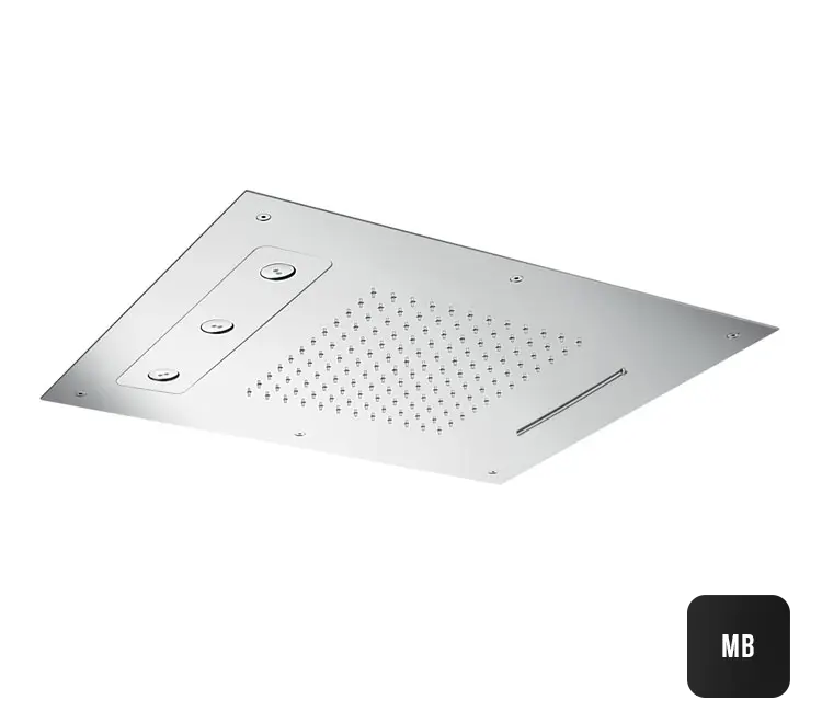 Almar Rectangular Потолочный душ 63х48 см встраиваемый, 3 режима, цвет: matt black E044189.MB