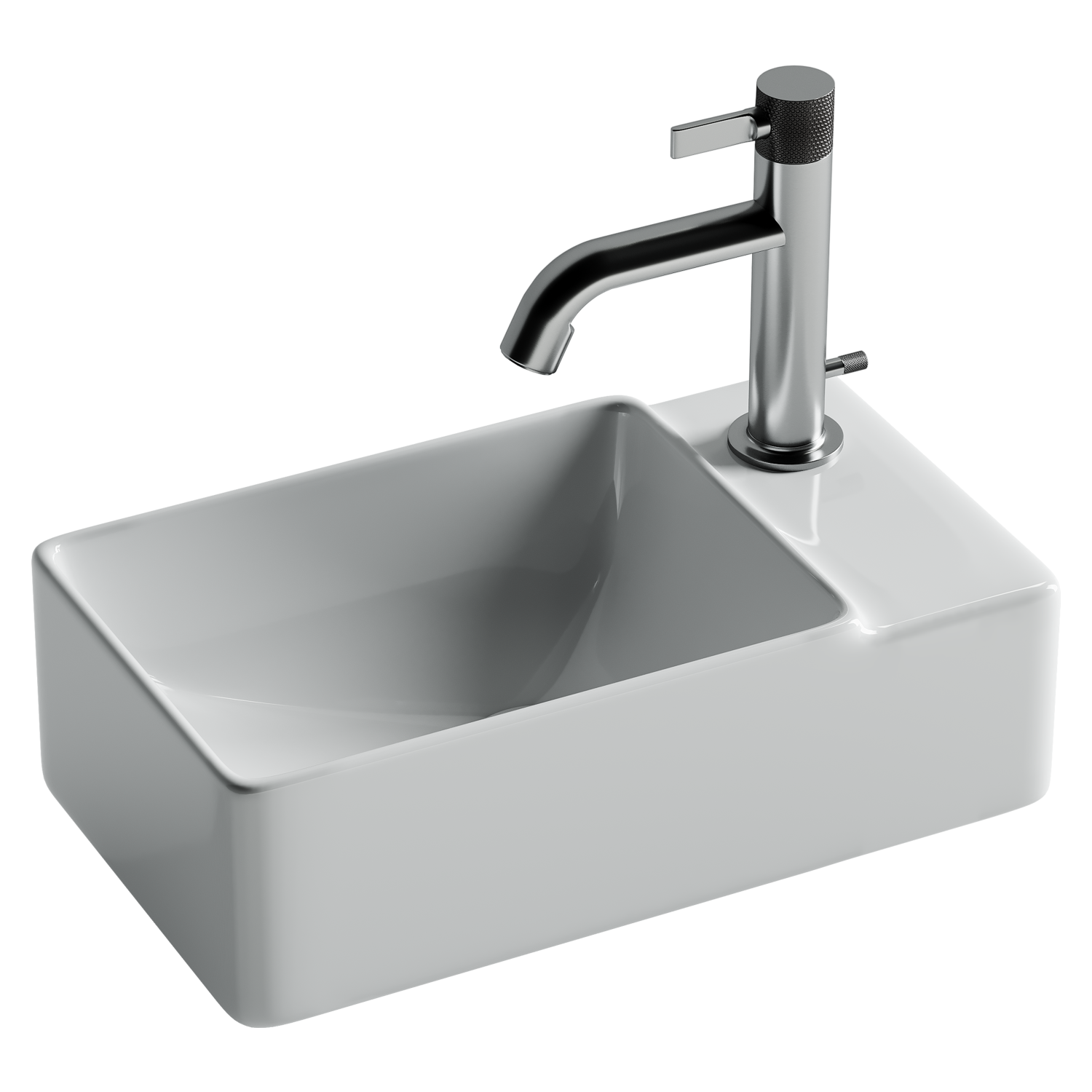 Ceramicanova Element Раковина подвесная 39,5х22 см, без перелива, смес.справа, цвет: белый глянц. CN5045
