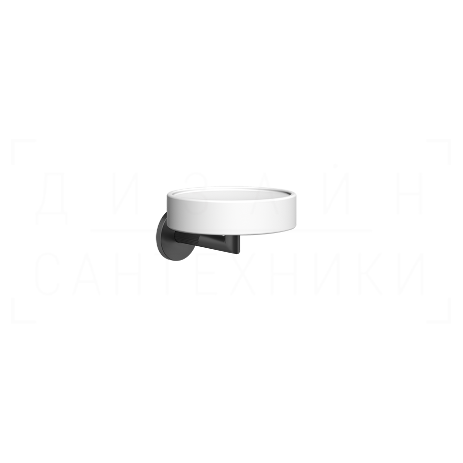 Gessi Ingranaggio Мыльница с керамической чашей Neolite, подвесная, цвет: white/matte black 63801#299