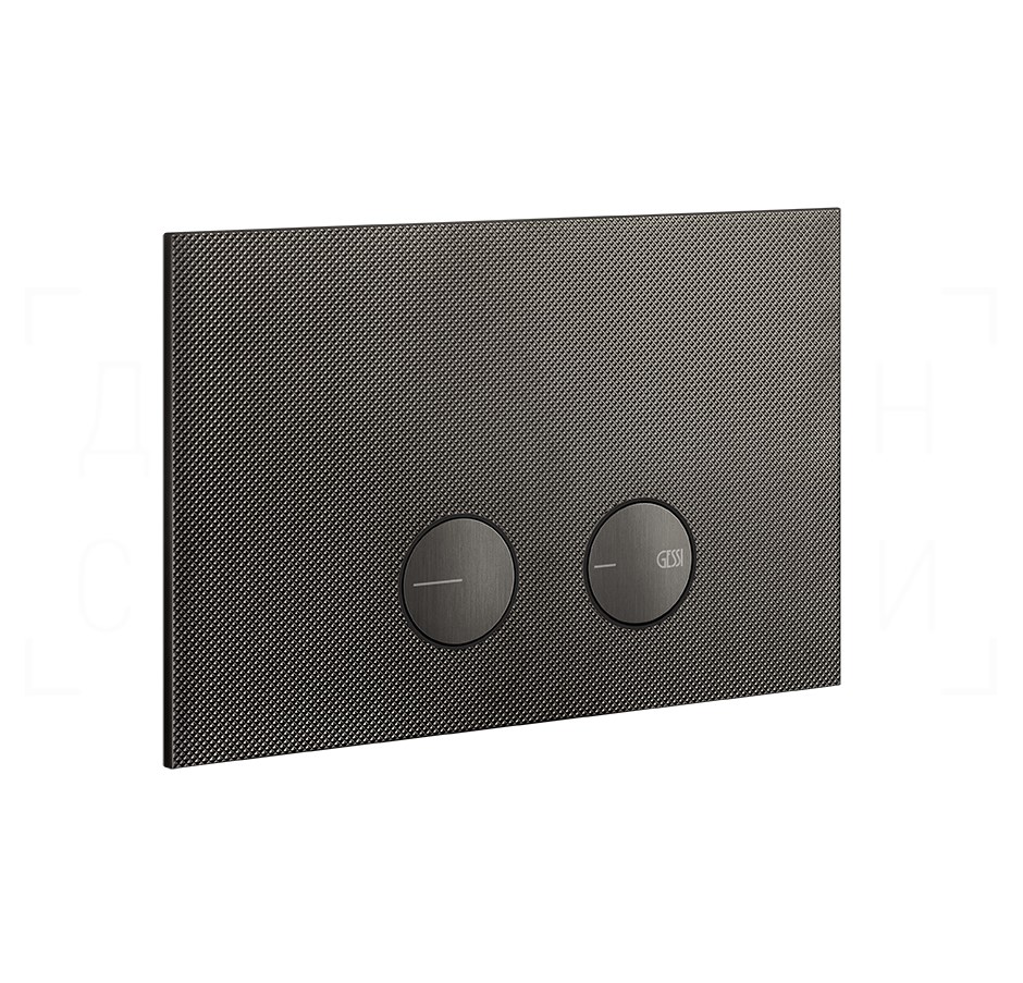 Gessi Inverso Diamantato Кнопка смыва для инстал. Geberit, 2 реж., латунь, цвет: black metal brushed 54681#707