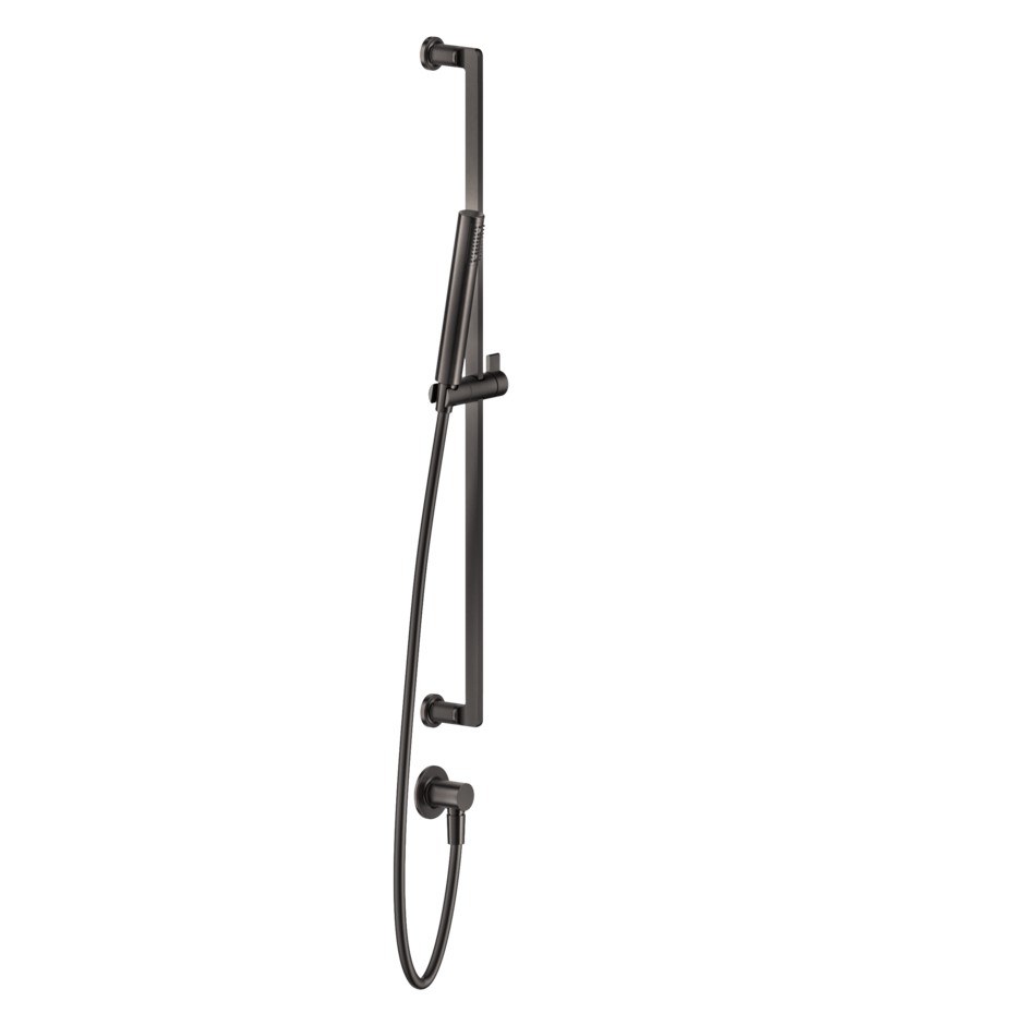 Gessi Inciso Штанга в компл. с лейкой, шланг, вывод воды из стены, цвет: black metal brushed PVD 58142#707