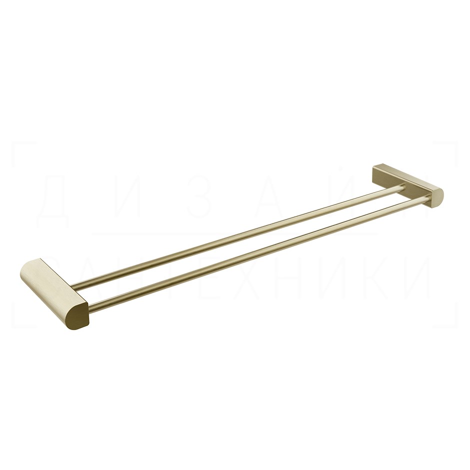Gessi Rilievo Полотенцедержатель двойной 62,8 см, подвесной, цвет: brushed brass PVD 59405#727