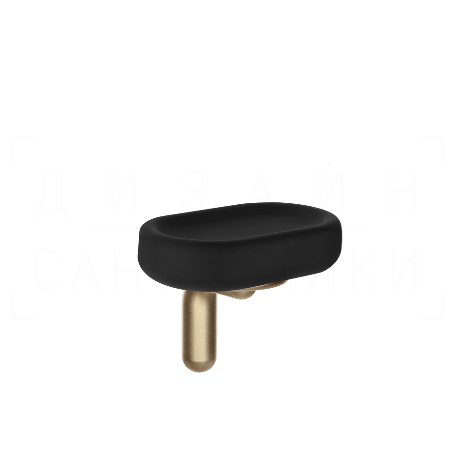 Gessi Goccia Мыльница с керамической чашей Gres, подвесная, цвет: black/warm bronze brushed PVD 38002#726