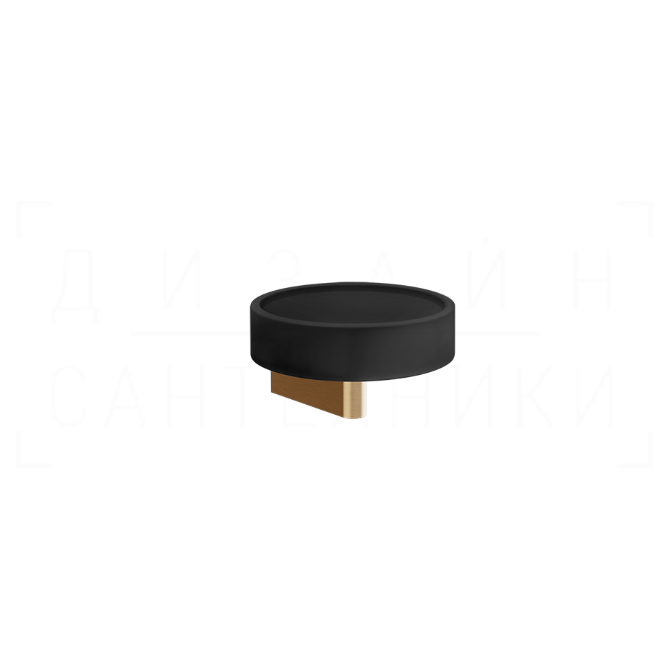 Gessi Origini Мыльница с керамической чашей Neolite, подвесная, цвет: black/warm bronze brushed PVD 66402#726