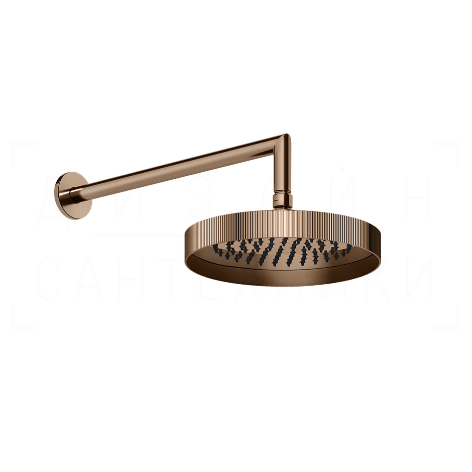 Gessi Inverso Верхний душ d21,8 см, настенный кронштейн, 1 вид струи, цвет: copper PVD 63548#030