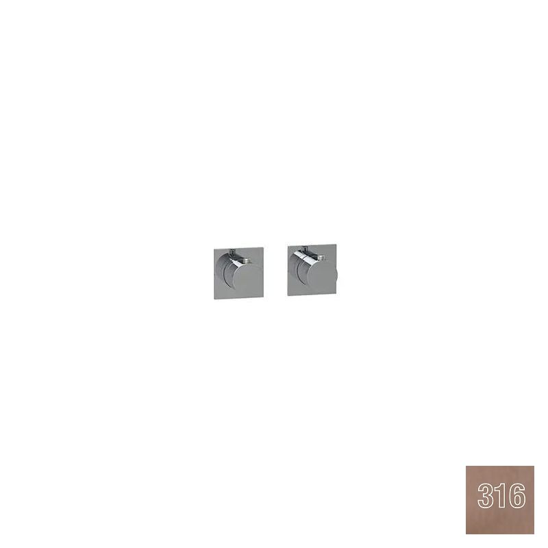 Almar Modular Square Термостат для душа, внешняя часть на 2 потребителя, цвет: 316 brushed copper E180182.CO316