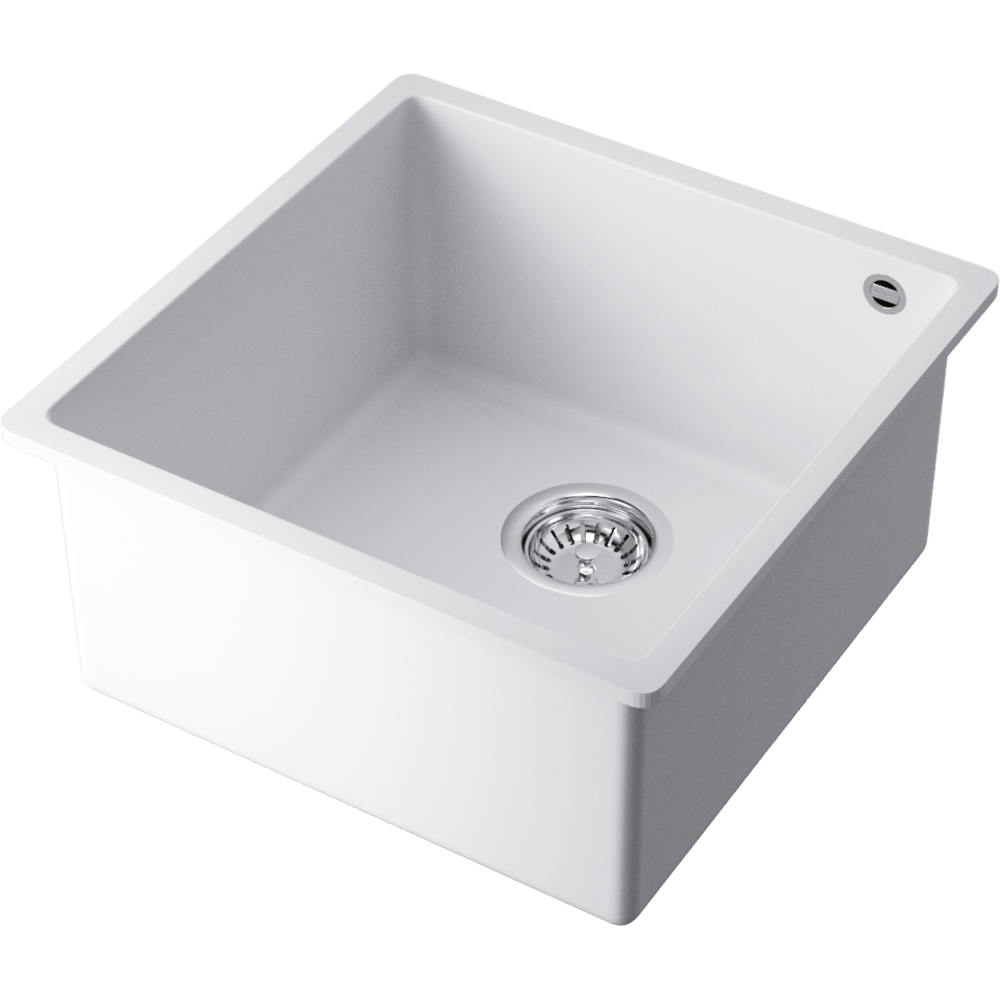 Omoikiri Bosen 44-U-WH Кухонная мойка Tetogranit 44x44 см, цвет: белый 4993598