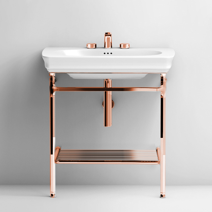 ArtCeram Civitas Консоль напольная металлическая для раковины 55x44x75h см, цвет: pink gold CIA002 77