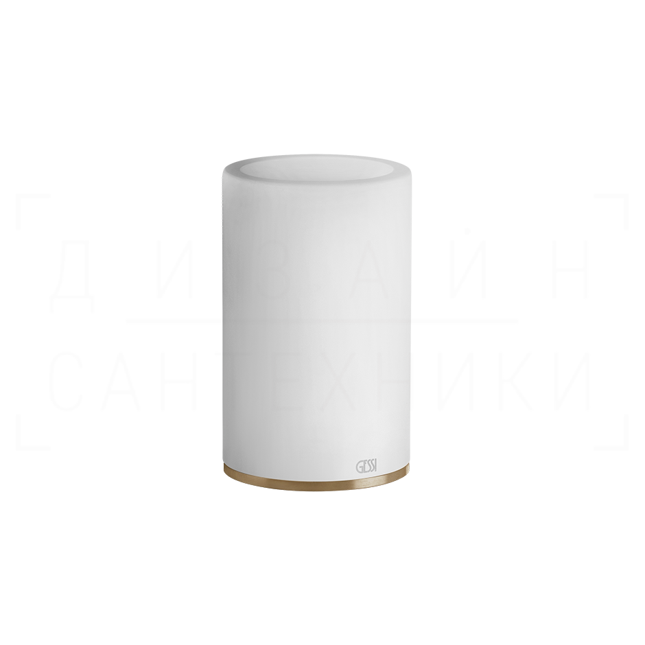 Gessi 316 Стакан настольный, керамический Neolite, цвет: white/warm bronze brushed PVD 54731#726