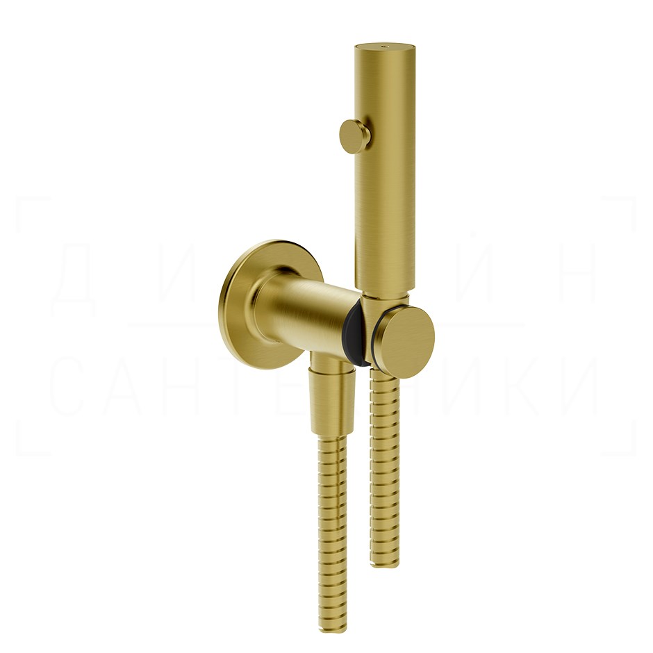 Gessi Inciso Гигиенический душ без смесителя, с запорным клапаном, шланг 125 см, цвет: gold brushed 58153#716