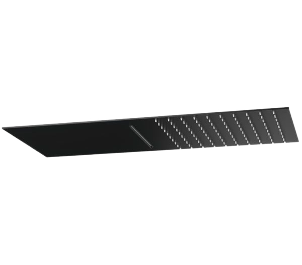 Remer Верхний душ настенный ультратонкий 22x50 см, 2 режима, цвет: nero opaco 350UFCANOX