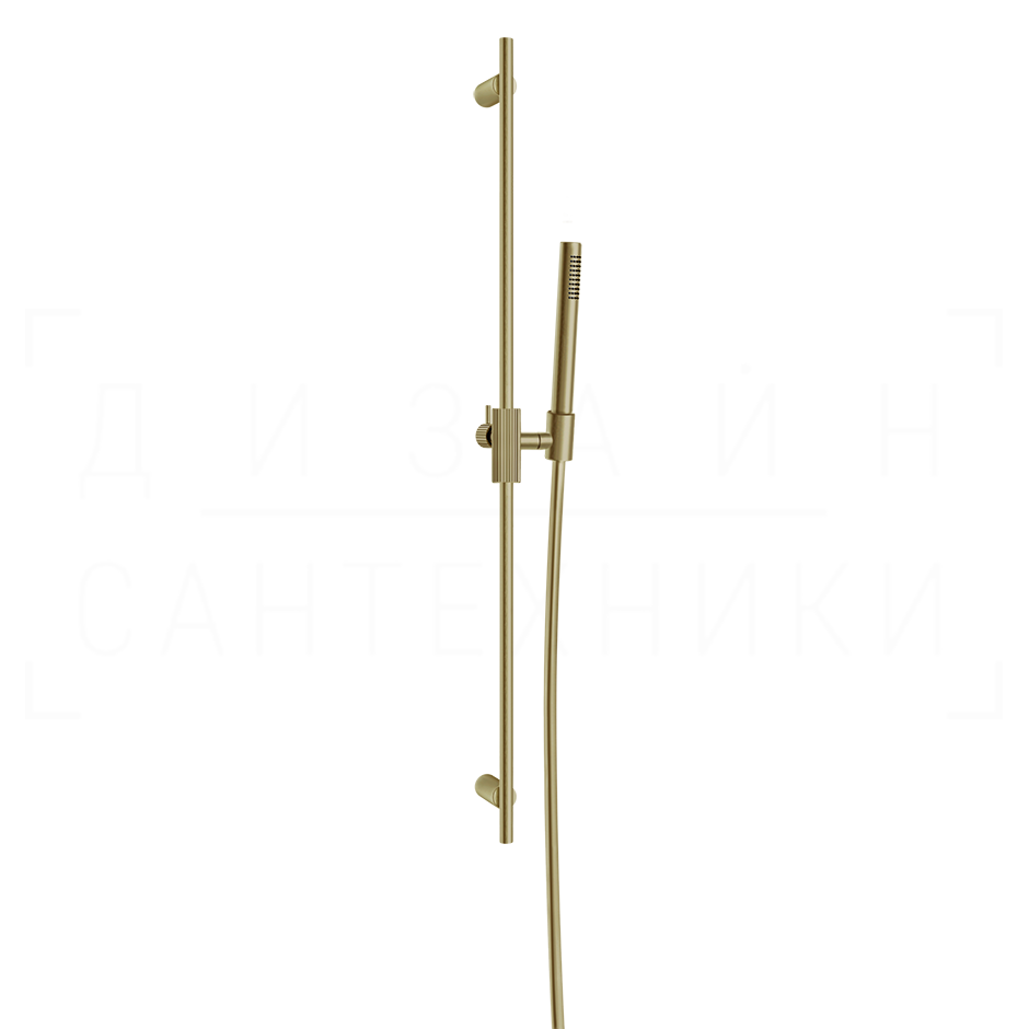 Gessi Inverso Душевой гарнитур: ручной душ, штанга, держатель, шланг 150 см, цвет: brushed brass PVD 63584#727