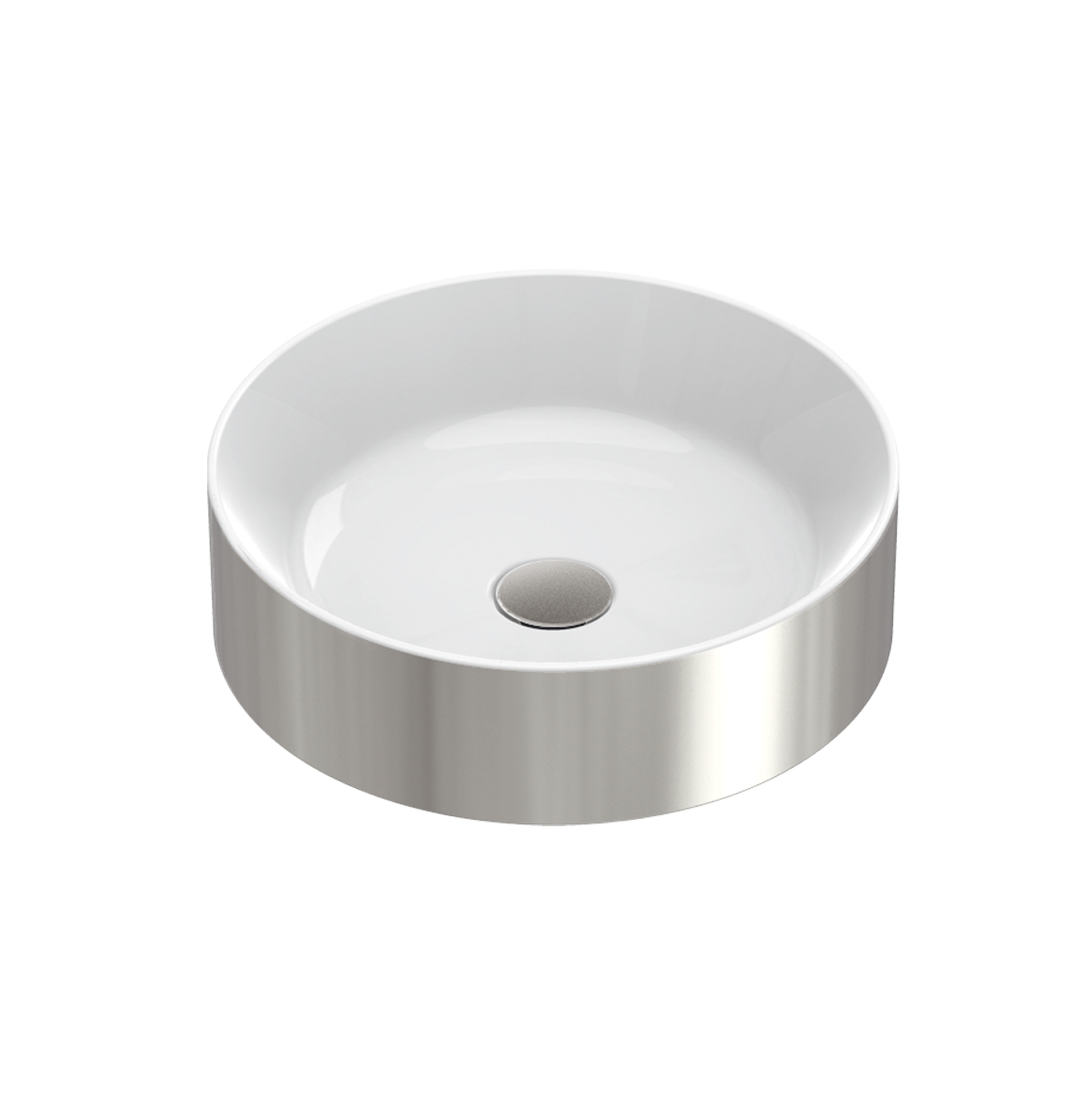 Catalano Gold & Silver Раковина чаша d45x13h см, без перелива, Cataglaze, цвет: серебро/белый глянц. 0123450041