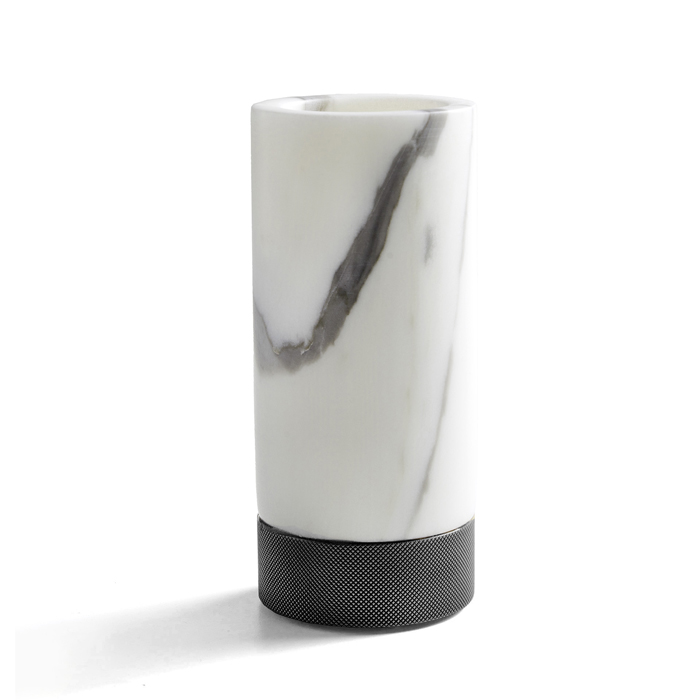 3SC Apuana 2.0 Стакан для зубных щеток настольный, цвет: White Statuario Marble/Matt Black Nickel AP03ACFM