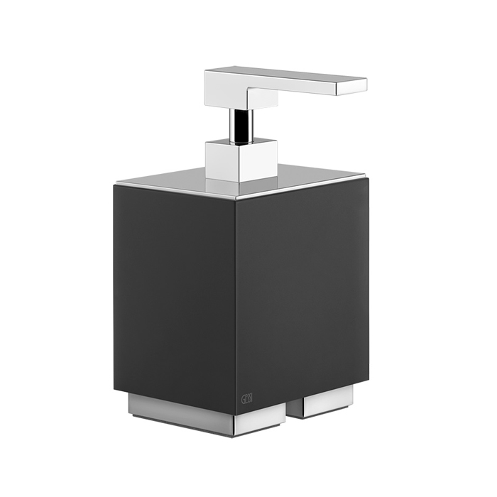 Gessi Inverso/Rettangolo Дозатор для жидкого мыла, настольный, черная колба, цвет: chrome/black 20838#031