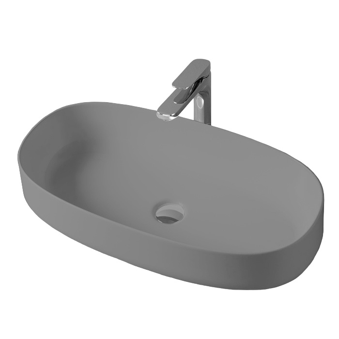 ArtCeram Cognac Раковина чаша 68x35x15h см, без перелива, покрытие Saniglaze, цвет: grey olive COL005 15 00