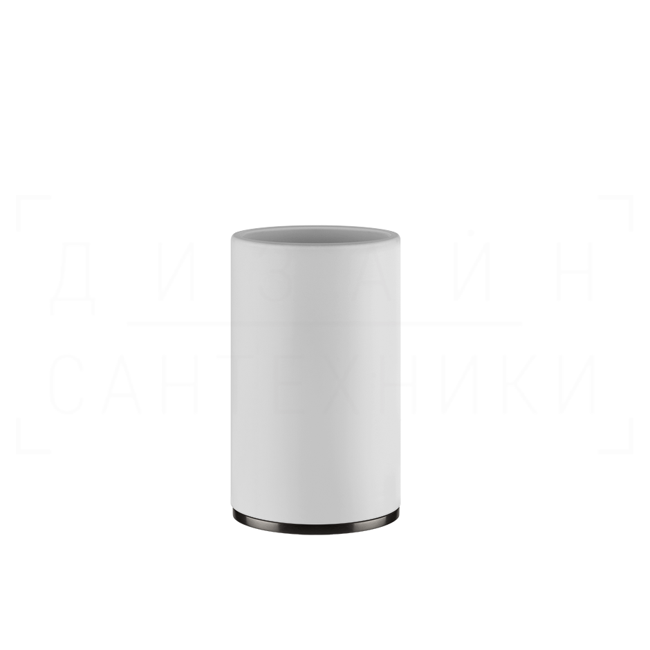 Gessi Inciso Стакан настольный, керамический Neolite, цвет: white/black metal brushed PVD 58531#707
