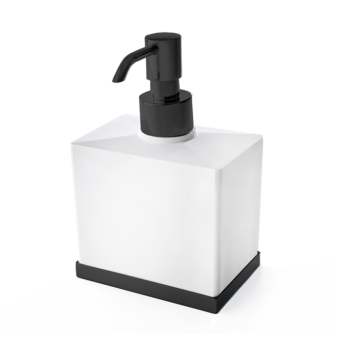 3SC Mood Deluxe Дозатор для жидкого мыла настольный, композит Solid Surface, цвет: черный MDW01DANO
