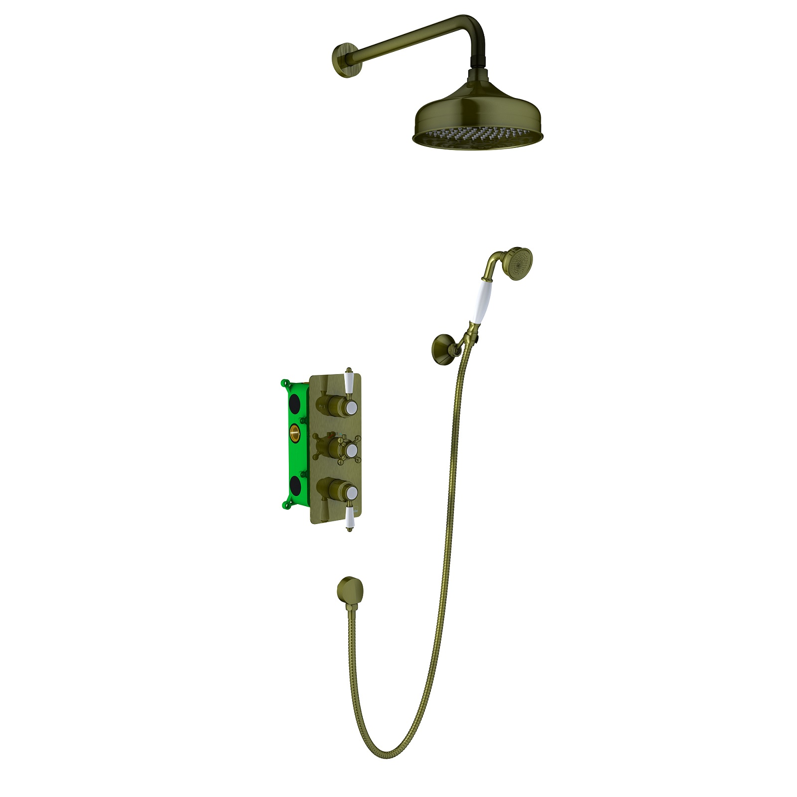 Timo Nelson Душевая система для ванны и душа однорычажный, цвет бронза антик глянцевый SX-1391/02SM