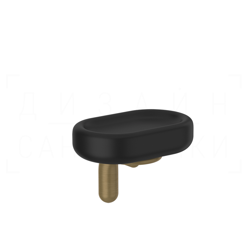 Gessi Goccia Мыльница с керамической чашей Gres, подвесная, цвет: black/antique brass 38002#713