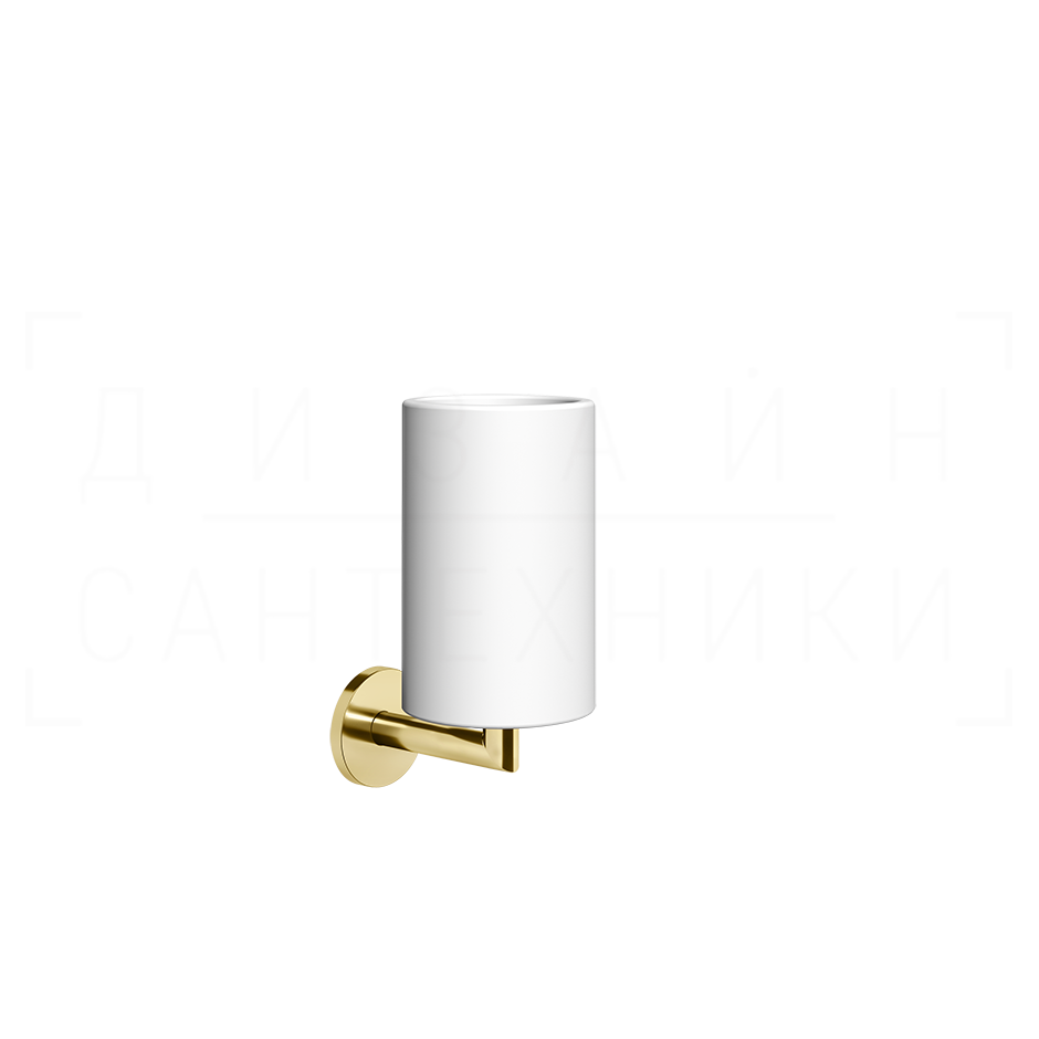 Gessi Ventaglio Стакан подвесной, керамический Neolite, цвет: white/gold PVD 63607#246