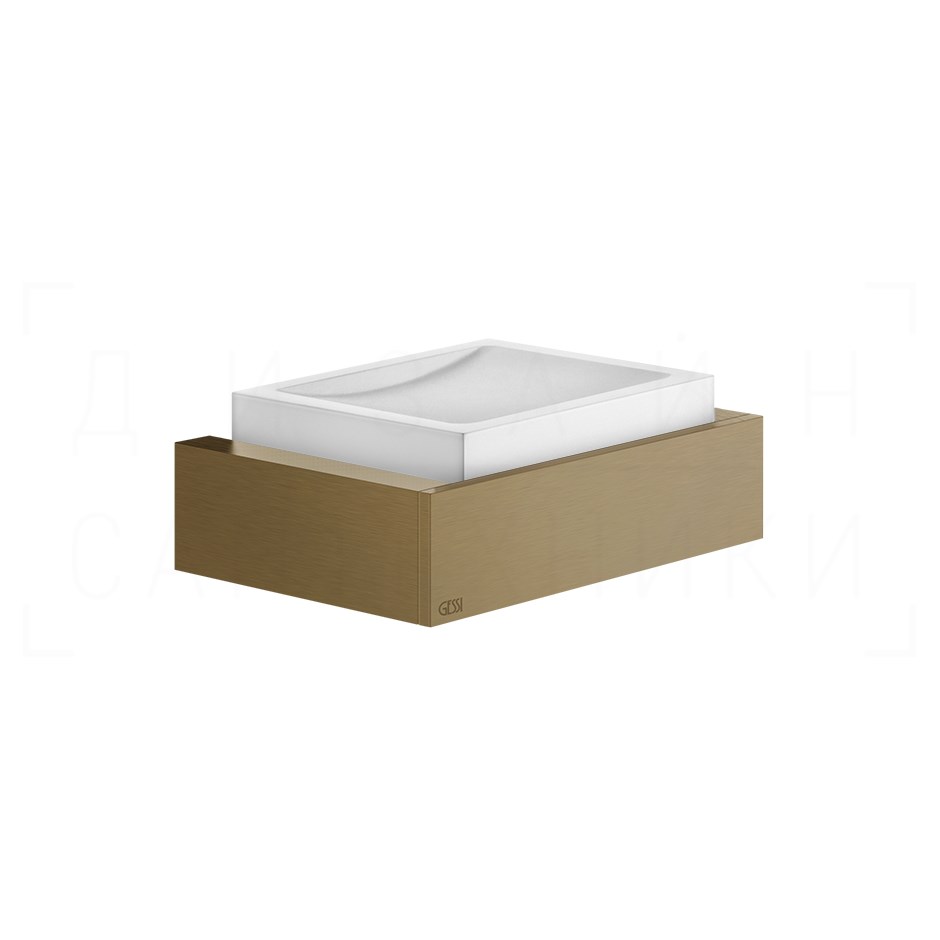 Gessi Inverso/Rettangolo Мыльница с чашей Neolite, подвесная, цвет: white/deep bronze brushed PVD 20801#791