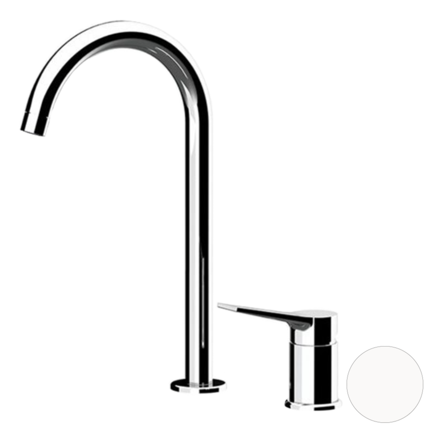 Remer Slash & Dot Смеситель для раковины, без д/к, высота излива 24 см, цвет: bianco opaco SL57LBO